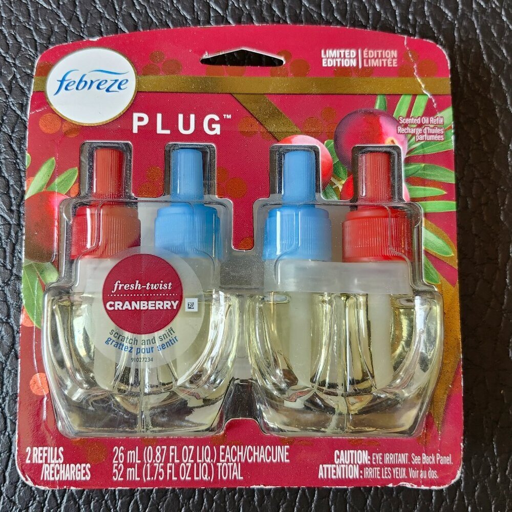 LIMITED EDITION febreze PLUG Fresh Twist Cranberry Scented Oil Refills BNIP